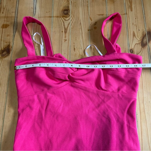 NWOT Lulus Party Persona Hot Pink Sleeveless Twist-Front Midi Dress - Picture 7 of 8